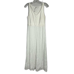 LC Lauren Conrad White Crochet Waist Sleeveless Maxi Dress Size Medium